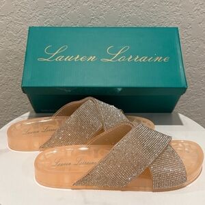 Lauren Lorraine size M(8/9) Glittering Silver Nude (NIB)